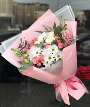 Букет цветов из:  Розы, Лизиантусы и Хризантемы в Кривоносово